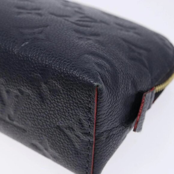 LOUIS VUITTON Monogram Empreinte Pochette Cosmetic PM Navy M69413 LV Auth 138768 - Picture 4 of 16